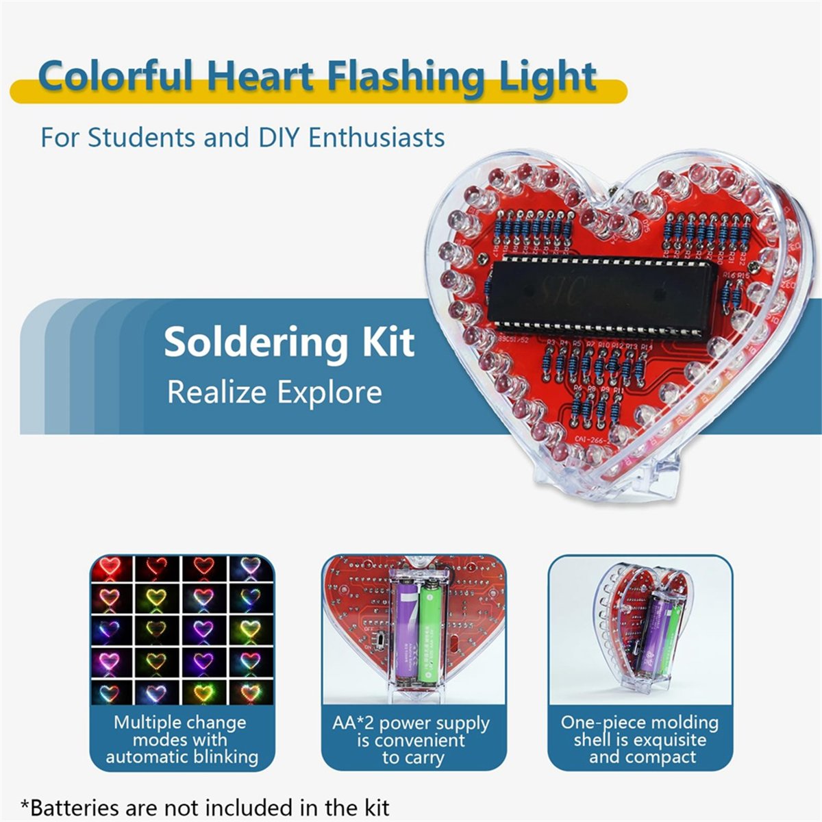 Diy Electronics Projects For Beginners - DT262/Havya Pratik Seti, Kalp Şeklinde LED