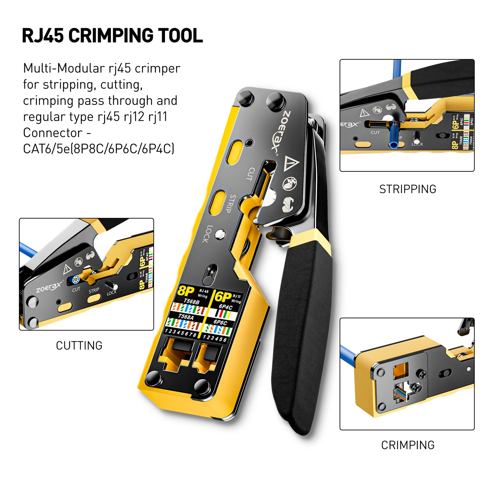 ZoeRax RJ45 CAT6 CAT5E Sıkma A - Wire Stripper Cutter incelemesi ve fiyatı