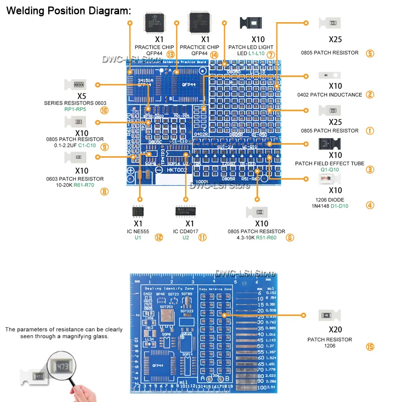 SMD/SMT Bileşenleri Lehimleme  - Diy Electronics Kits For Kids incelemesi ve fiyatı